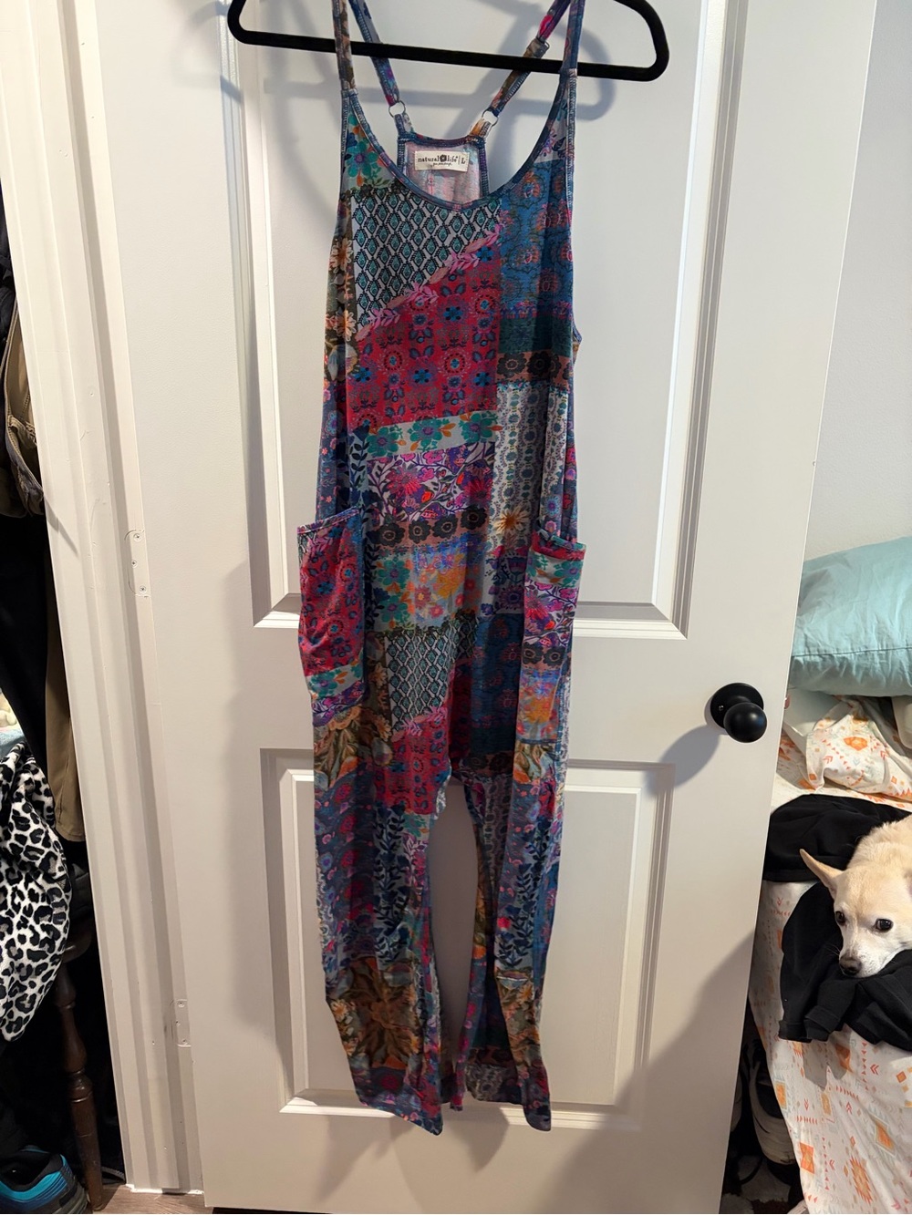 Natural Life Boho Patchwork Multicolor Women's Jumpsuit NWT
